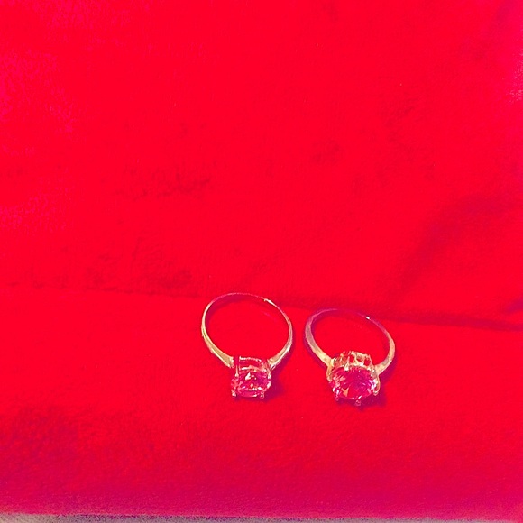 Simulated morganite ring, sterling silver, sizes eight and seven :
U pick - Picture 7 of 14